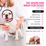 KOESON Dog Calming Hoodie - No Shake Ear Wraps for Dogs, Anxiety Relief & Noise Protection, Water Resistant Pet Ear Cover Muffs for Firework, Grooming, Thunderstorms, Swimming, Bathing, Light Pink S