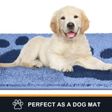 PURRUGS Dirt Trapping Door mat 32" x 47", Non-Skid/Slip Machine Washable Microfiber Entryway Rug, Dog Door Mat, Super Absorbent Welcome Mat for Muddy Wet Shoes and Paws, Light Blue