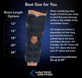United Ortho 61018 3-Panel Knee Immobilizer, 18"