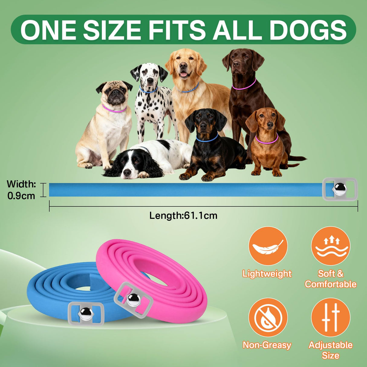 Puyrzoe Flea and Tick Prevention for Dogs Collar 4 Pack, Natural Flea Collar for Dogs 32-Month Full Protection, Adjustable Dog Tick Prevention for Puppy & Dog, Waterproof, 2 Pink & 2 Blue