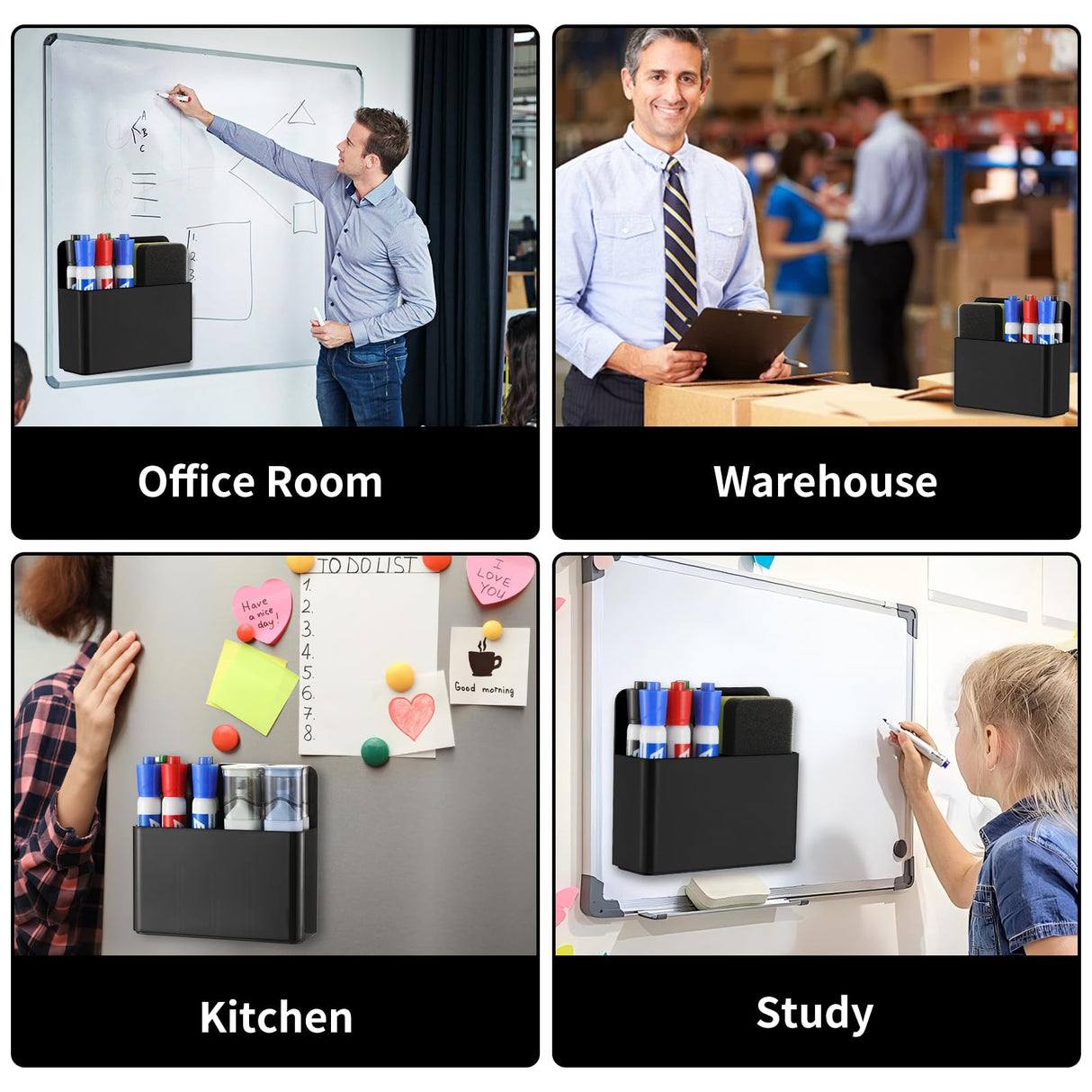 Camelmother 2Pcs Magnetic Dry Erase Marker Holder For Whiteboard Fridge