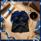 Huhumy 3 Pcs Dog Cat Graduation Doctoral Costume Set, 2026 Pet Graduation Cap and Deluxe Doctoral Gown with Hood Side Tam Puppy Kitty Dogs Cats Grad Holiday Party Costume Accessory(Black Blue,M)