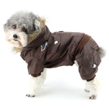 ZUNEA Padded Waterproof Small Dog Winter Jumpsuit Pet Puppy Jacket Coat Fleece Warm Snowsuit Airman Chihuahua Yorkie Outfits Clothes Apparel Brown M