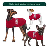 Kuoser Dog Sweater, Dog Sweaters for Large Size Dogs, Boy Girl Dogs Christmas Sweater, Pet Sweatshirt Outfits for Male Female, Warm Big Doggie Pullover Knitwear Clothes for Fall Winter, Red L