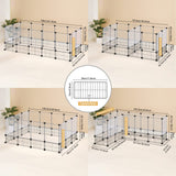 DINMO Rabbit Playpen, Guinea Pig Cages, Hamster Cages, Iron Net Bottom Design for Small Animal, Bunny, Ferret, Hedgehog, DIY, Expanded, Portable, Exercise Fence, 61.4 x 25.4 x 22.3 Inches