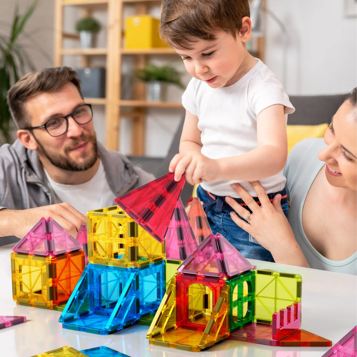 Jasonwell Magnetic Tiles Building Blocks Set for Boys Girls Preschool Educational Magnet Construction Kit Stacking STEM Toys Christmas Birthday Gifts for Kids Toddlers 3 4 5 6 7 8 9 10 + Year Old