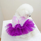 Cute Striped Tutu Dress for Dogs - Bear Pattern Puppy Princess Outfit, Comfortable Breathable Summer Clothes for Small Female Dogs, Chihuahua Yorkie Holiday Birthday Apparel