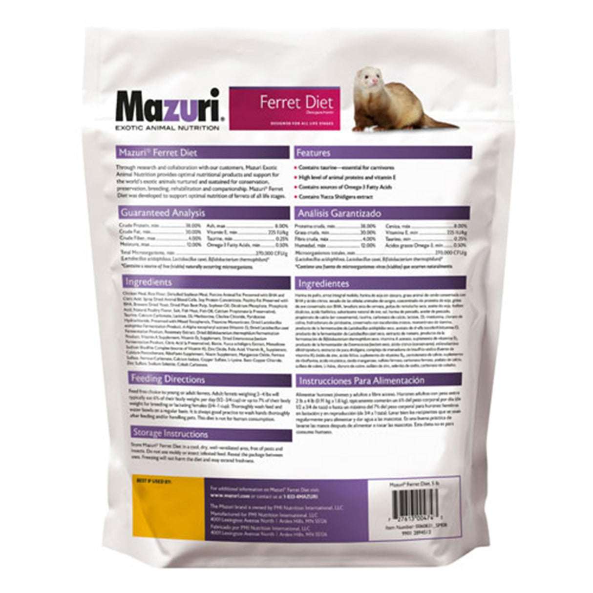 Mazuri | Nutritionally Complete Food for Ferrets| 5 Pound (5 lb.) Bag