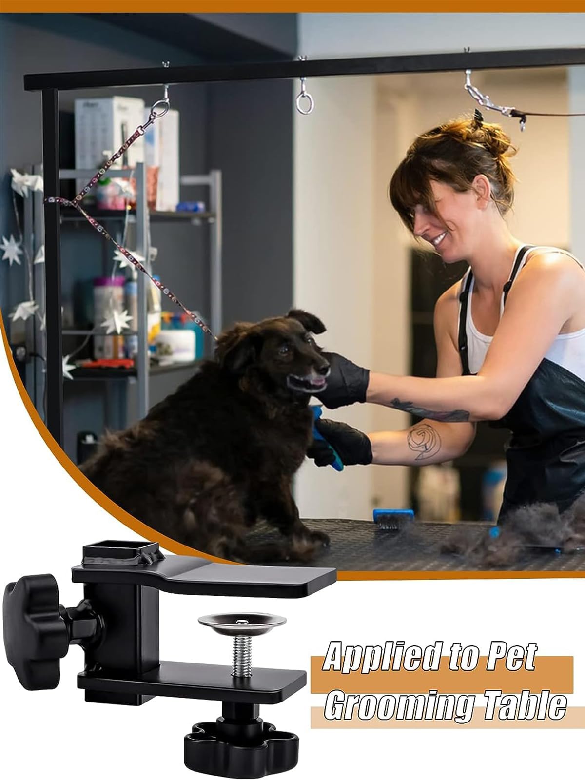 Grooming Table Arm Clamps,Grooming Table Arm Clamps, Kalolary Adjustable Replacement Aid Clamps to Attach Grooming Arms To Tables Accessories