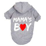 Cayxatiu Cat Hoodies for Cats Pet Puppy Clothes Dog Hoodie Mama'Boy Printed Hooded Sweatshirt for Small Medium Size Dogs(Gray,L)