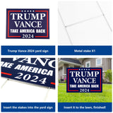 Probsin Trump Vance 2024 Yard Sign 12" x 17" Double Sided Blue Take America Back Voted for President Trump Vice President JD Vance Outdoor Decorations for Lawn, Garden, Window, Party Supplies