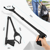 2-Pack Reacher Grabber Pickup Tool, 32" Long Grabber Tool, Trash Picker Grabber for Elderly Grab It Reaching Tool, Garbage Picker Upper Grabber, Litter Pick Up Grab Tool, Claw Grabber Stick (Black)