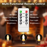 PChero Flameless Candles with Remote Timer, 7.9" Ivory Battery Operated LED Taper Dripless Floating Flickering Candles for Wedding Halloween Thanksgiving Christmas Themed Party Valentines Decorations