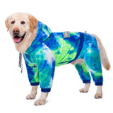 Dog Hoodies Winter Coat for Large Medium Dogs, Pullover 6 Legs Warm Coat Hooded Sweatshirt, Fleece Hoodie for Cold Weather (Bandhnu Green, 5X-Large)