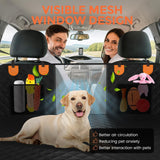 Chioratree Dog Car Seat Cover for Back Seat Hard Bottom - Waterproof Back Seat Extender for Dogs Holds 500 lbs, Scratch-Proof and Anti-Slip Dog Hammock for Car, SUV, Small Truck, Black