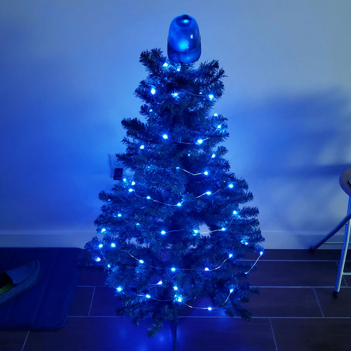66Ft 200 LED Fairy Lights Plug in, Waterproof String Lights Outdoor 8 Modes Christmas Lights Bedroom Decor, Twinkle Lights for Girl's Room Garden Christmas Decorations (Blue)