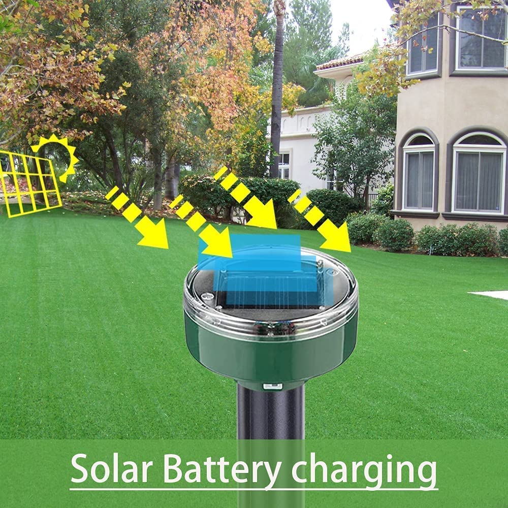 Mole Repellent 10 Pack Solar Snake Repellent for Yard Powrful Squirrel Gopher Repellent Mole Deterrent for Yard Ultrasonic Mole Repeller Solar Powered Pest Control Ultrasonic Rodent Repellent