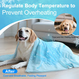 Tivray Premium Cooling Dog Blanket, Q-MAX>0.4 Cooling Blanket for Dogs, Washable Lightweight Summer Quilt for Pets and Humans, Self Cool Quilt for Cats, Cool Throw for Hot Sleepers, 25"×35", M, Blue