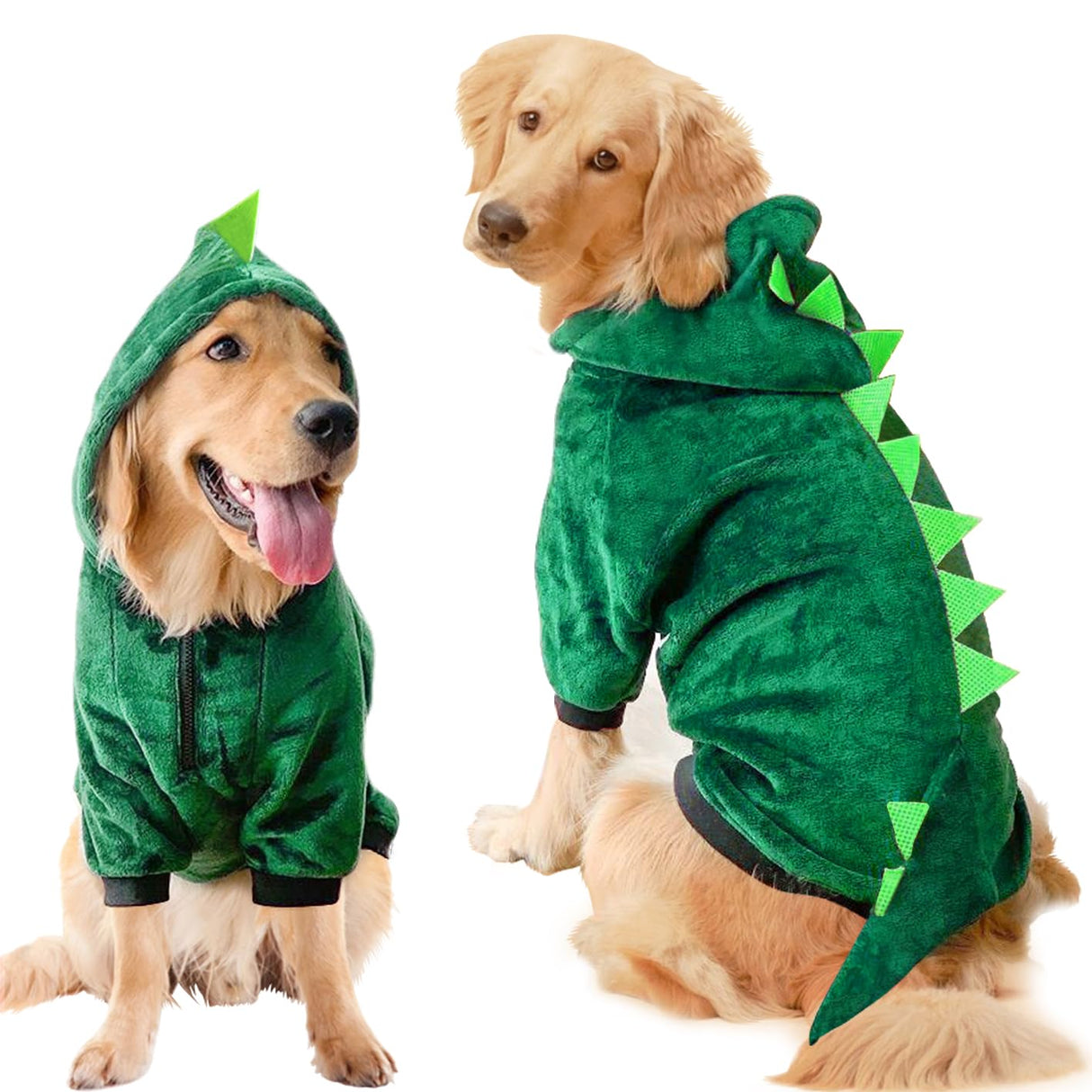 Idepet Large Dogs Halloween Dinosaur Costume Jacket Pet Dog Warm Fleece Winter Clothing Outfits Funny Apperal Golden Retriever Pitbull Clothes Hoodie (3XL)