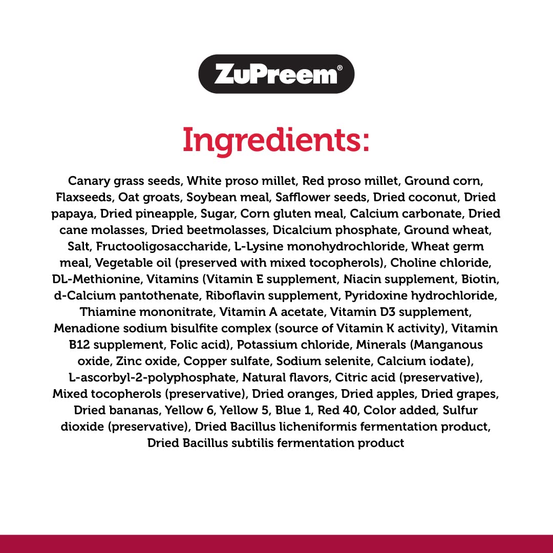 ZuPreem Smart Selects Everyday Feeding Bird Food for Very Small Birds, 2 lb bag | Made in USA for Canaries, Finches