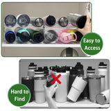 2 Pack Water Bottle Organizer, Stackable Kitchen Pantry Storage Shelf, Plastic Water Bottle Holder for Cabinet and Fridge Organization