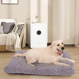 Faux Fur Dog Bed Covers – Ultra Soft Rose Velvet, Removable & Washable, Cozy & Durable,Large Pet Bed Cover Only (No Filling) – Gray, (Cloud Coffee Brown, 44" L x 32" W x 4.5" Th)