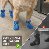 SCENEREAL Dog Shoes for Hot Pavement for Small Medium Dogs Paw Protectors, Summer Heat Boots Resistant Waterproof Soft Outdoor Walking Indoor Hardfloors, Blue Size 4