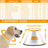 Paterr 9 Pcs Soft Dog Cone Collar Adjustable Protective for Pet Flexible Plastic Cone for Dog After Surgery Recovery E Collar for Wound Healing Small Medium Large