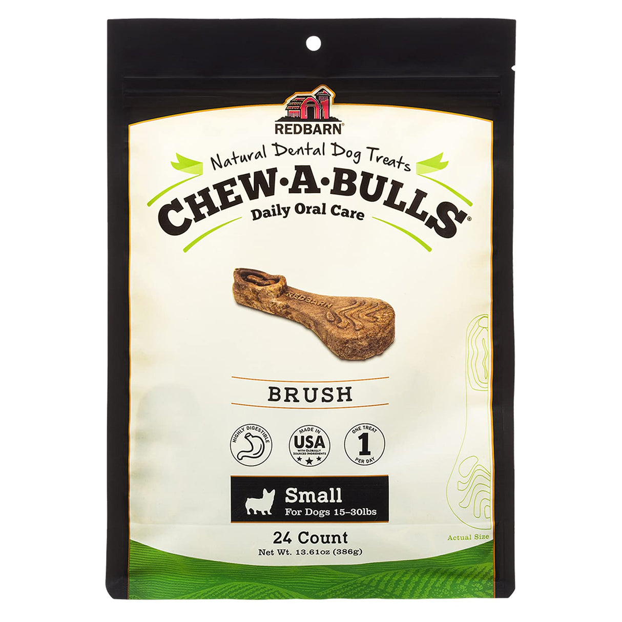 Redbarn Chew-A-Bulls (Size: Small, Shape: Brush, 24-Count (Pack of 1))