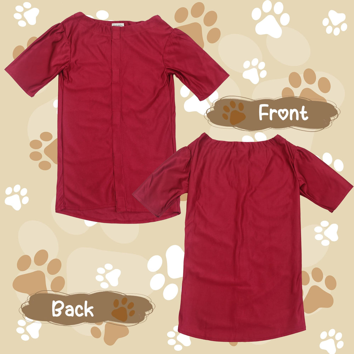 GraduatePro Dog Graduation Cap and Gown Costume Set - Adjustable Knit Fabric with Gold Tassel, 4 Sizes (S/M/L/XL) for Small Dogs & Cats to Medium Dogs, Washable Formal Pet Graduation Attire (Maroon)