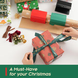 2PC Wrapping Paper Cutter Christmas Paper Roll Cutters Paper Cutter Slider Tool Set Christmas Gift Packing Wrapping Cutting Supplies for Crafting Birthday Gifts Wrap Rolls (1PC RED & 1PC Green)