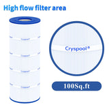 Cryspool® 08053 Filter Compatible with Jandy CS100, R0462200, PJANCS100, C-8410, FC-0821, 100 Sq. Ft Pool Filter Cartridge, 1 Pack