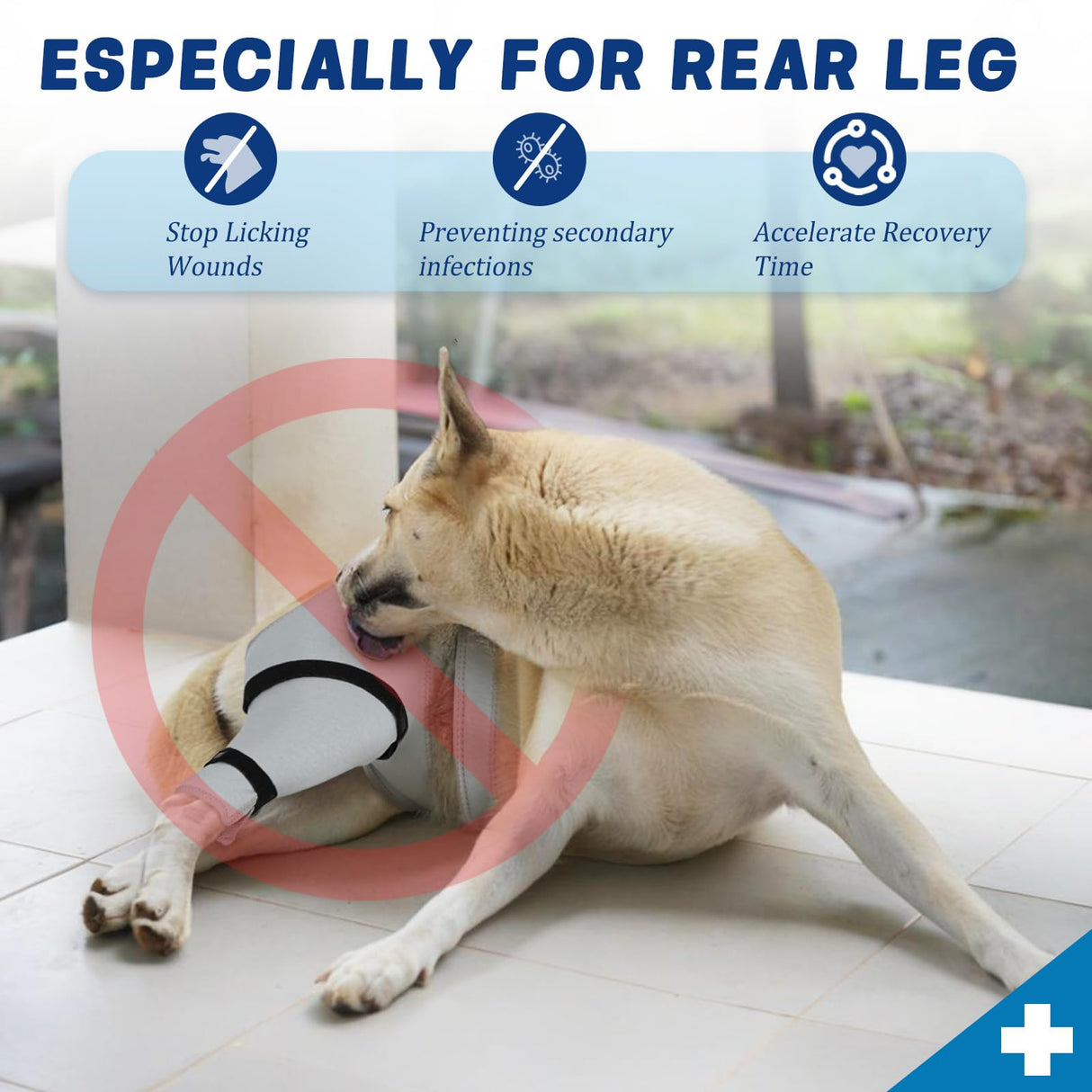 Joypig Dog Sleeve for Rear Legs to Stop Licking, Upgraded Surgical Recovery Sleeve for Hind Back Leg Wound,TPLO, ACL Surgery, Light Comfortable Cone Alternative (S,Black-Gray)