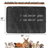 Oncpcare Waterproof Pet Playpen Mat 59"x39" (Black) – Washable and Reusable Cage Liner Tarp for Rabbit, Guinea Pig, Ferret, and Small Animal Habitat Protection