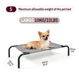 Elevated Dog Bed with Breathable Mesh Fabric, Raised Pet Cot with Airflow and Support, Durable and Easy to Clean (Grey, Small)