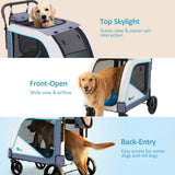 Ownpets Extra-Large Dog Stroller for Large Dogs Up to 154lbs, with Hanging Storage Bag, Foldable Dog Wagon with Adjustable Handle & Breathable Mesh, 4 Wheels Pet Stroller