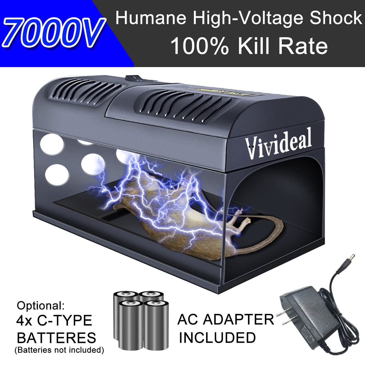 Electric Rat Trap, Humane & Efficient Mouse Trap