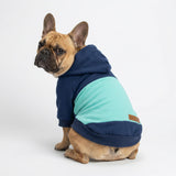 Fitwarm Color Block Dog Hoodie, Doggy Winter Clothes for Small Dogs Boy, Dog Sweatshirt with Hood, Lightweight Pet Hoodie, Royal Blue, Light Blue, Large