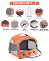 Bissap Guinea Pig Carrier Bag, Portable Small Animal Carrier Pouch for Hamster Chinchilla Rabbit Gerbil Hedgehog Sugar Glider Outgoing Travel Carrying Case -Orange