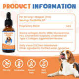 Collagen for Dogs,4.22oz (120ml) Liquid Collagen for Dogs,Enhances Joint Support,Flexibility,Cartilage and Mobility,Relieves Itching in Allergic,Liquid Drops Suitable for Cats and No Side Effects