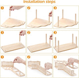 3-Piece Set Hamster Platform Play Wooden for Dwarf Syrian Hamsters Gerbils Mice or Other Small Pets