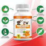 Turmeric for Dogs – 180 Count Tablet Treats with Curcumin & Piperine – Joint Health, Mobility, Allergy & Itch Relief, Skin & Coat, Hot Spots – Duck Flavor with Salmon Oil