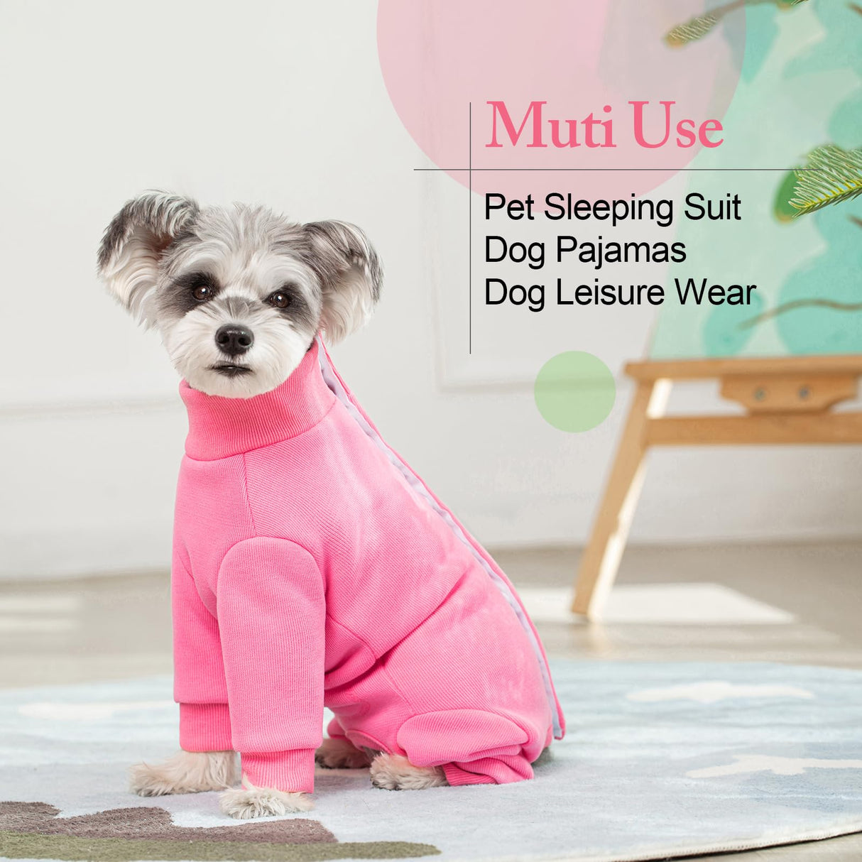 Dog Winter Coat for Small Dogs, Four Leged Warm Fleece Doggie Onesie, High Ribbed Collar Dogs Winter Clothes Jumpsuit, Anti Hair Shedding Suit，Warm Puppy Christmas Jacket