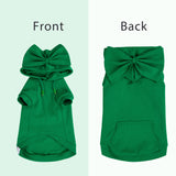 Allisandro Dog Hoodie with Interchangeable Bow Ties, Puppy Exquisite Pocket Doggie Winter Clothes, Pet Hooded Sweatshirt, L, Green