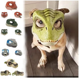 PIPI Dog Dinosaur Mask Headgear-Open Mouth Feeding-Tyrannosaurus Pet Full Face Mask Gala Funny Chin-Suitable for Large and Medium Dogs (A), 6.7x7.5x9.8 inches