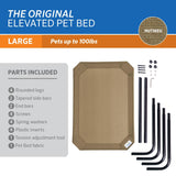 Coolaroo Original Elevated Dog Bed - Breathable Off-The-Ground Pet Bed with Cooling Fabric, Joint Relief & Moisture-Resistant Fabric, 100% Recyclable, Easy Clean, Nutmeg, Large