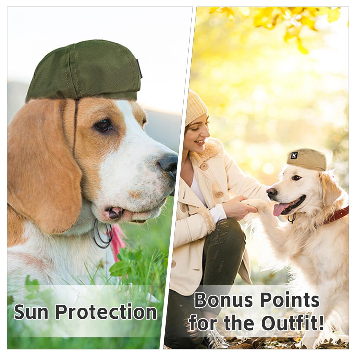 MANON ROSA Dog Beret Hat Military Style– Adjustable Halloween Pet Costume Cap Hair Accessory Photo Prop for Small & Medium Dogs Puppies Cats Kittens (Black,Medium)