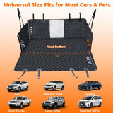 JSTHT Back Seat Extender for Dogs, Hard Bottom Dog Car Seat Cover for Back Seat Support 420lbs Waterproof Back Seat Pet Cover for Dogs Scratchproof Large Dog Hammock Bed for Cars SUV and Truck