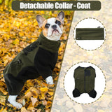 DENTRUN Dog Winter Coat, Warm Fleece Jacket, Turtleneck Dog Sweater, Cold Weather Outfit, Thermal Bodysuit, Soft Jumpsuit