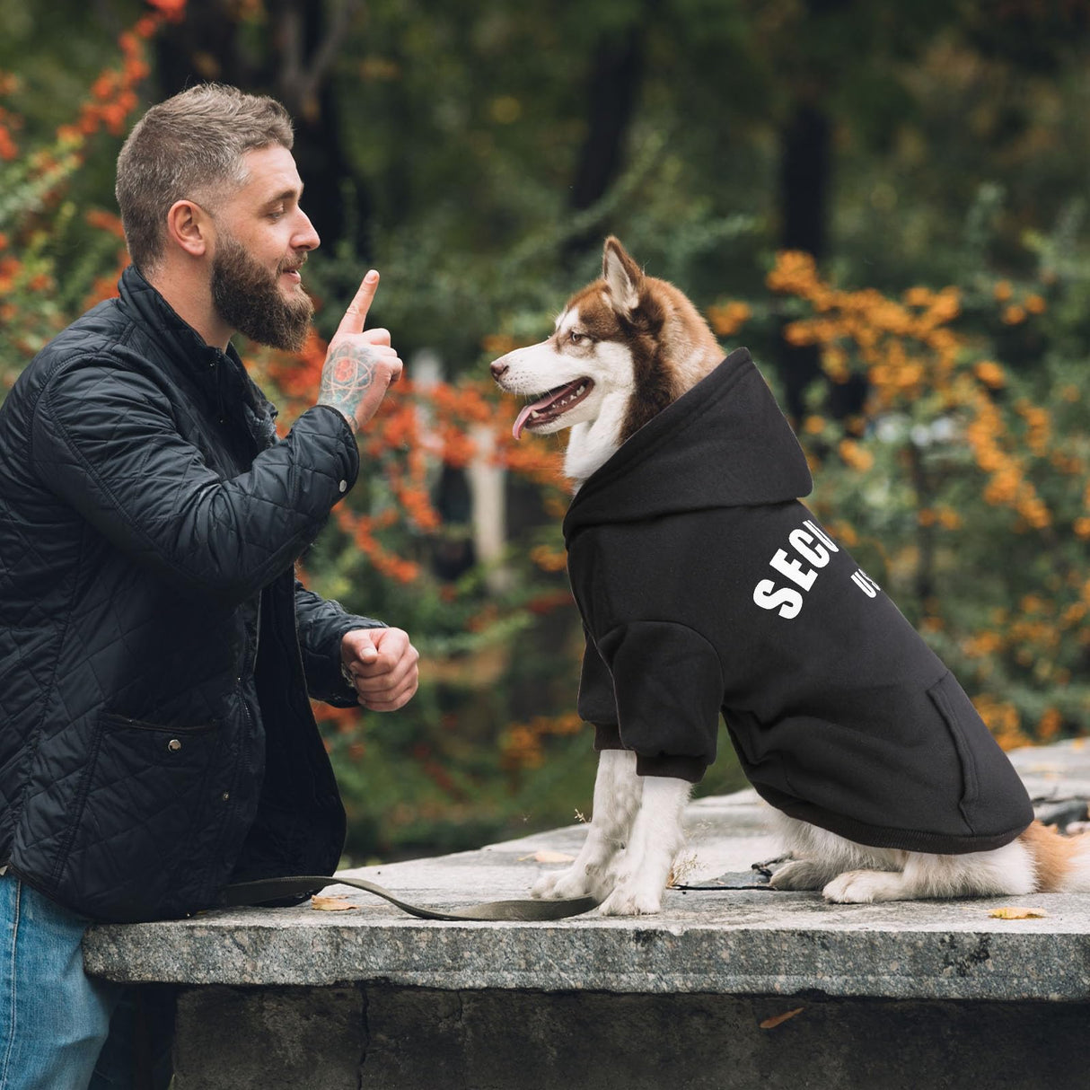 Dog Sweaters for Large Dogs,Security Dog Hoodie Warm Cozy Brushed Fleece Interior Pet Clothes Sweatshirt with Pocket Hoodie for Large Dogs(XXL)